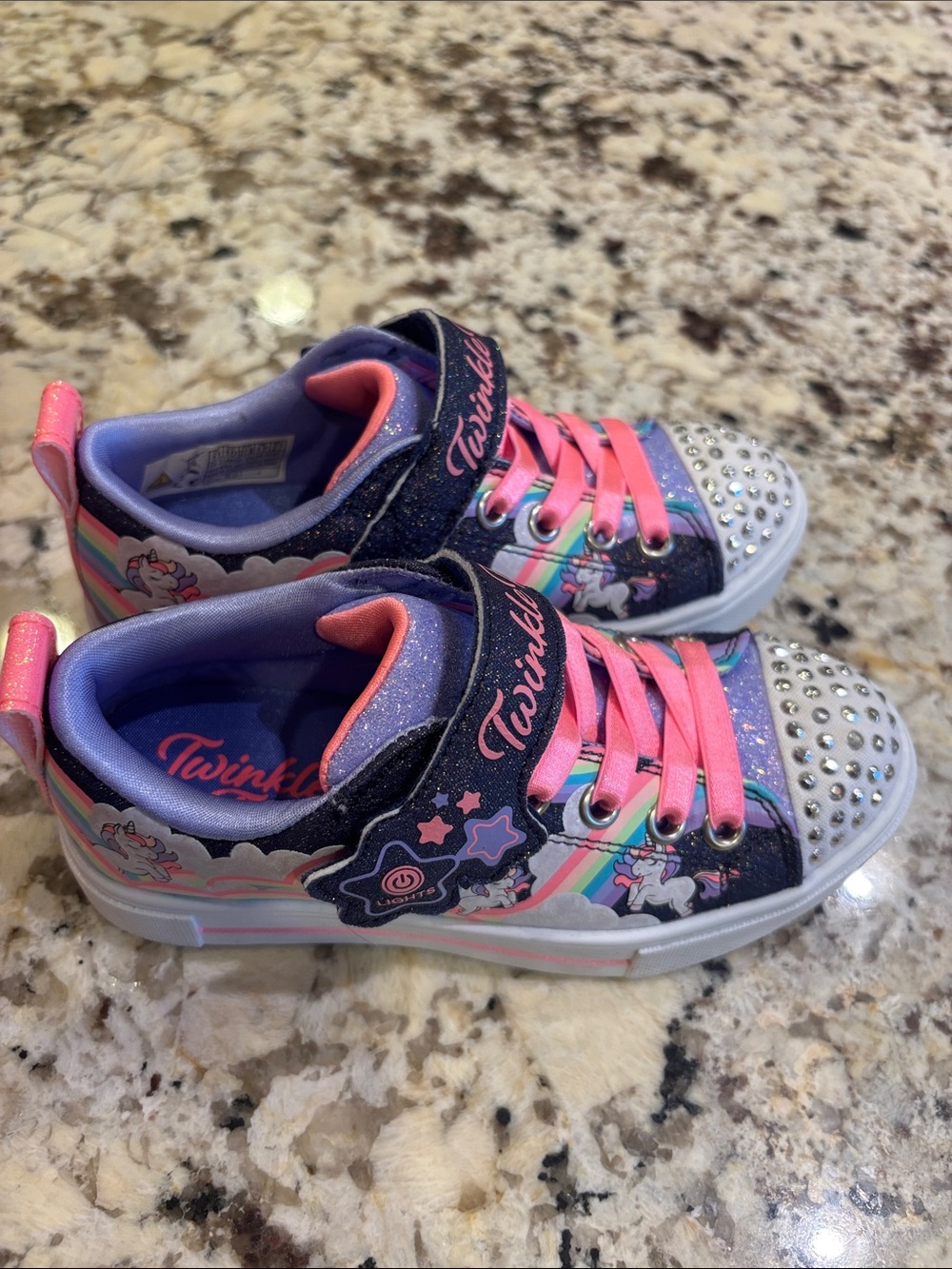 Skechers Twinkle-Toes Unicorn Sneakers in Purple & Pink